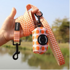 Pet Accessories Wholesale Dog Leash with Poop Bag Holder Customized Christmas Pattern Neoprene Dog Leash