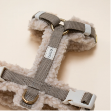 Wholesale Fashionable Customized Design Soft Sherpa Adjustable Luxury Teddy Velvet Personalized Dog Harness