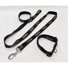 Custom Logo Printing Nylon Durable Pet Dog Leash And Collar Set With Strong Metal Hook